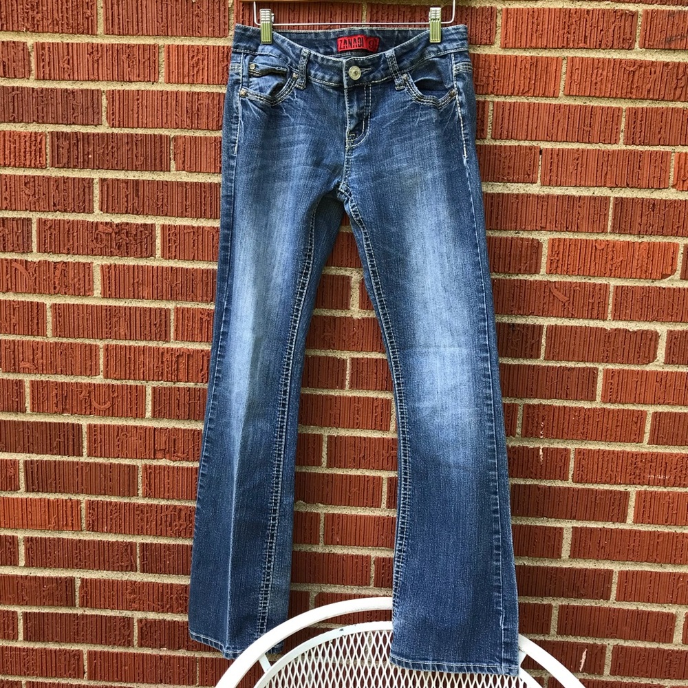 Zanadi womens jeans boot cut size 9 med wash